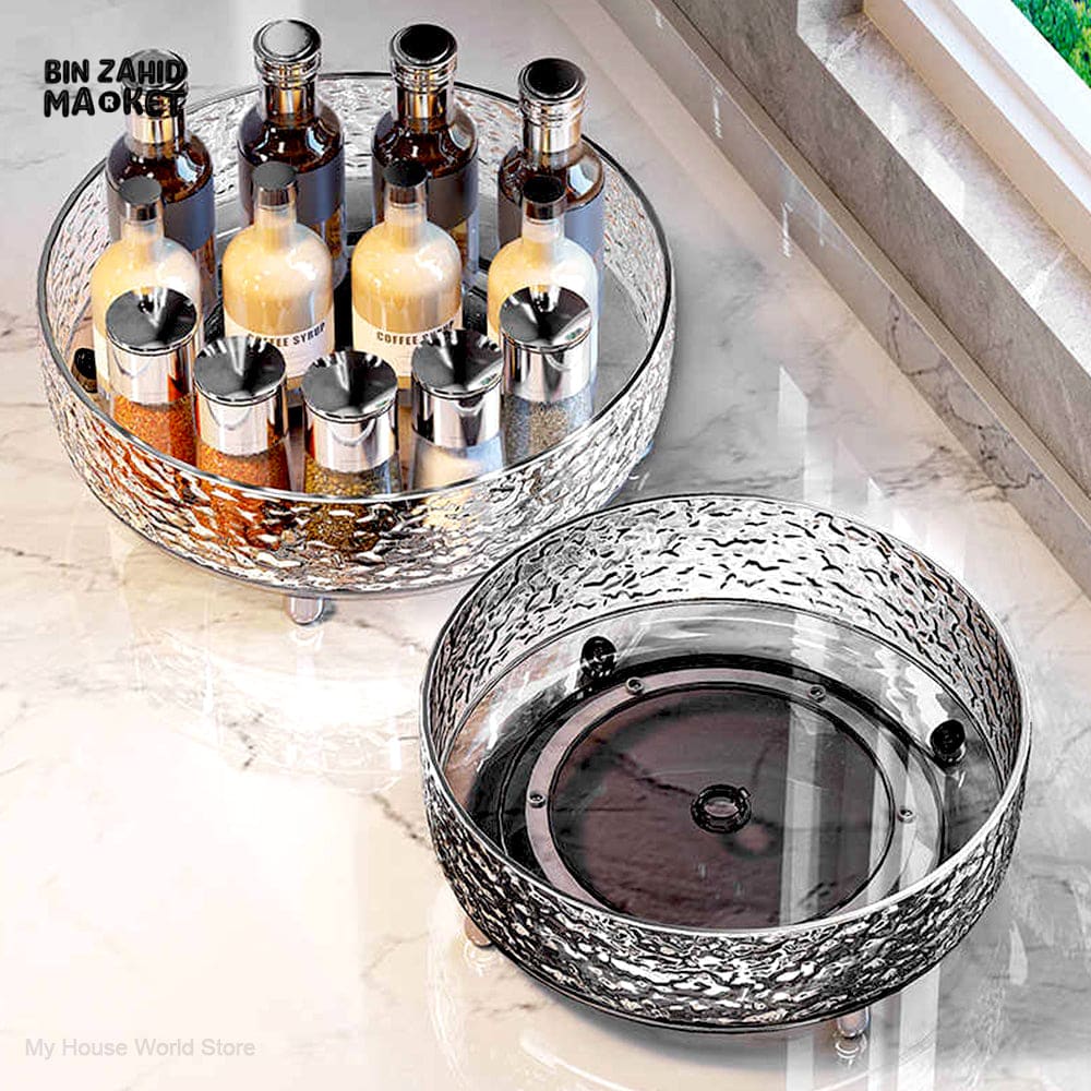 LUXOR ROTATING STORAGE TRAY - CRYSTAL RIPPLE