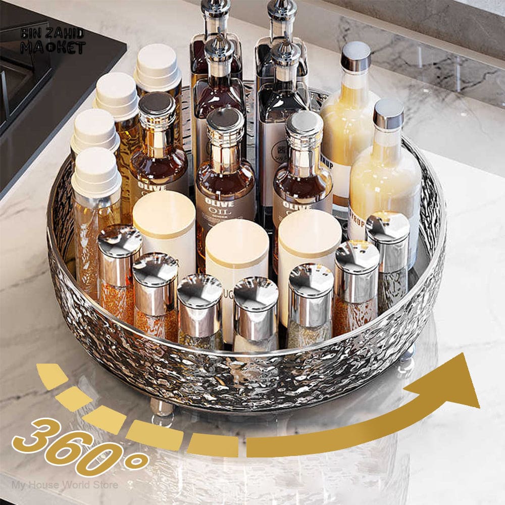 LUXOR ROTATING STORAGE TRAY - CRYSTAL RIPPLE