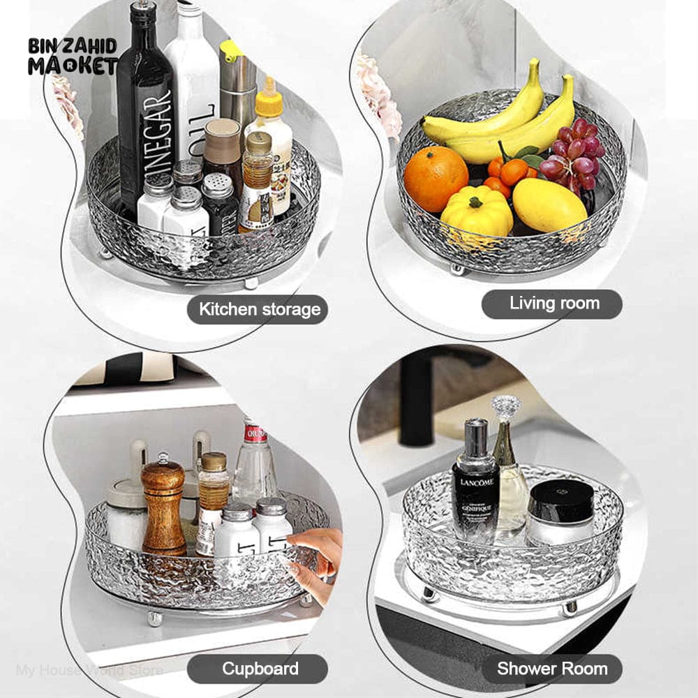 LUXOR ROTATING STORAGE TRAY - CRYSTAL RIPPLE