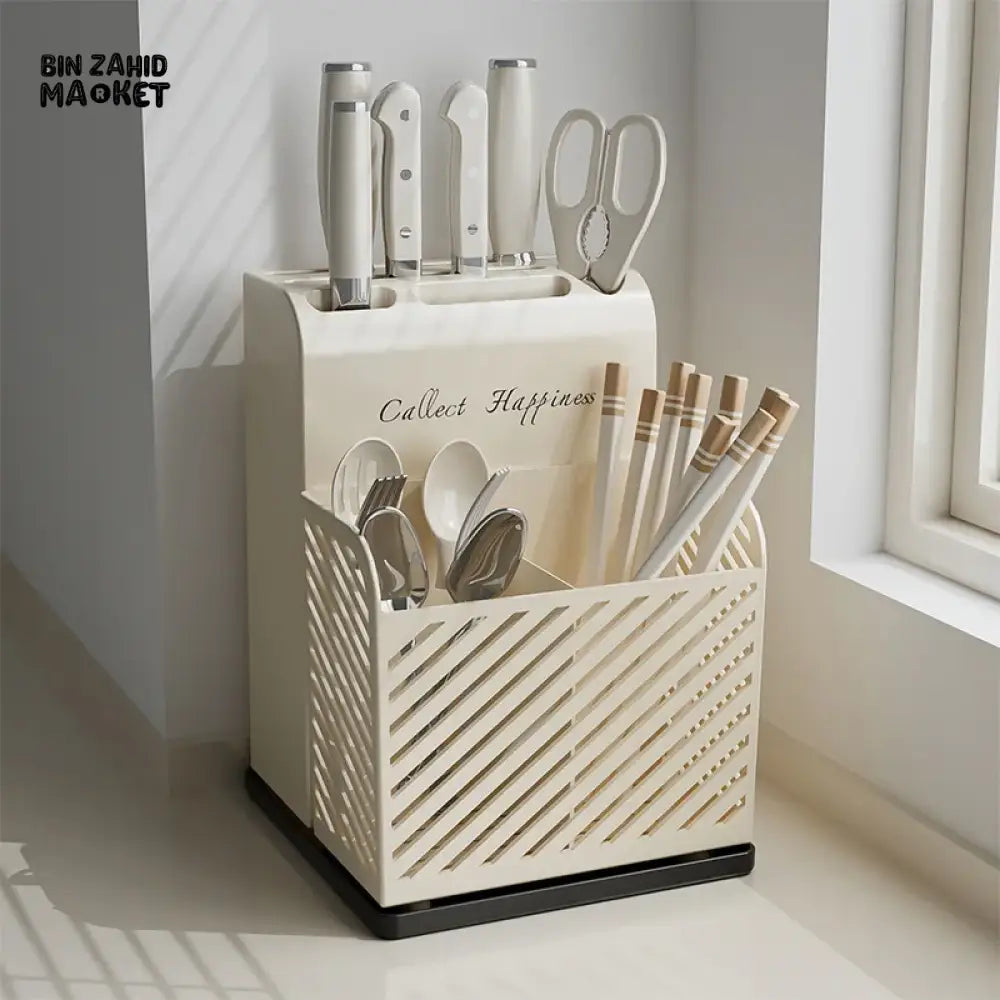 LUXORMOVE COUNTERTOP CUTLERY STAND – KNIFE HOLDER WITH CHOPSTICK DRYING BOX