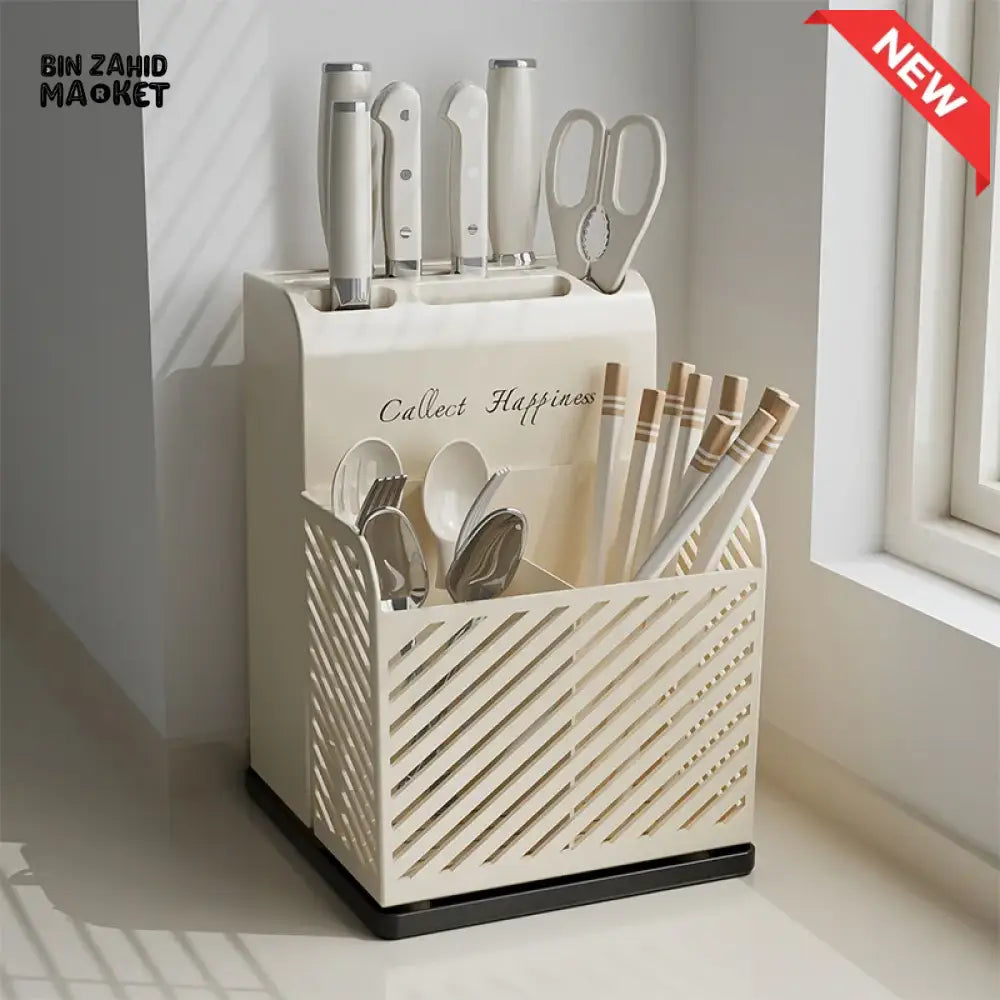 LUXORMOVE COUNTERTOP CUTLERY STAND – KNIFE HOLDER WITH CHOPSTICK DRYING BOX