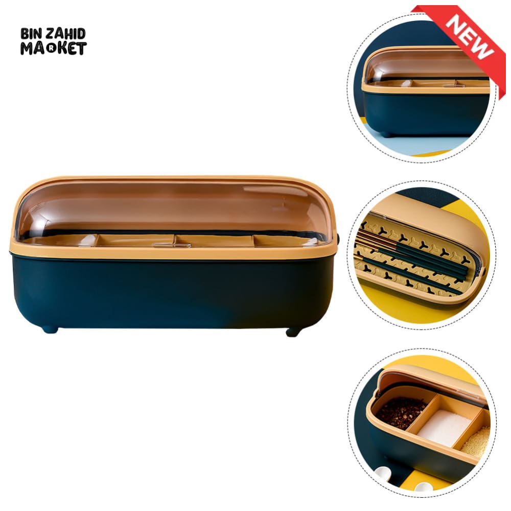 LUXORMOVE COUNTERTOP SPICE JAR SET – PLASTIC BOX WITH VISIBLE DUST-PROOF TOP