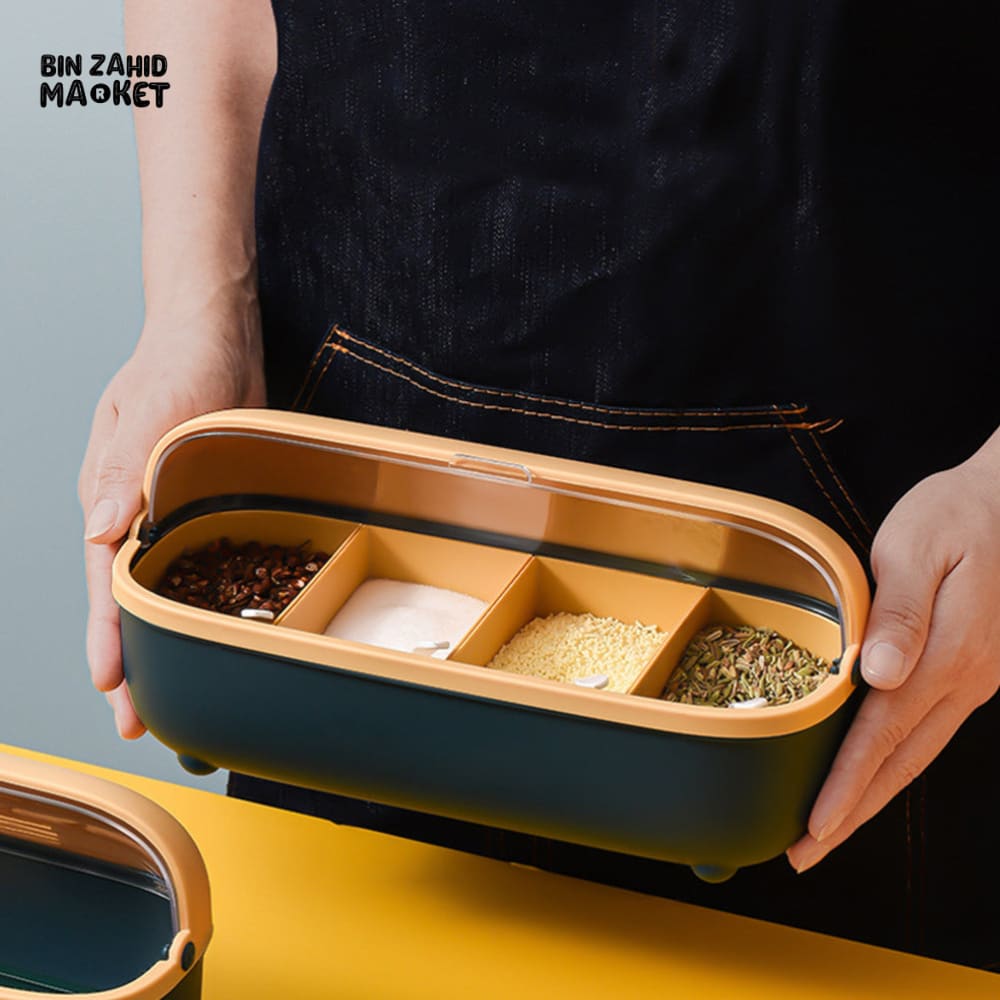 LUXORMOVE COUNTERTOP SPICE JAR SET – PLASTIC BOX WITH VISIBLE DUST-PROOF TOP