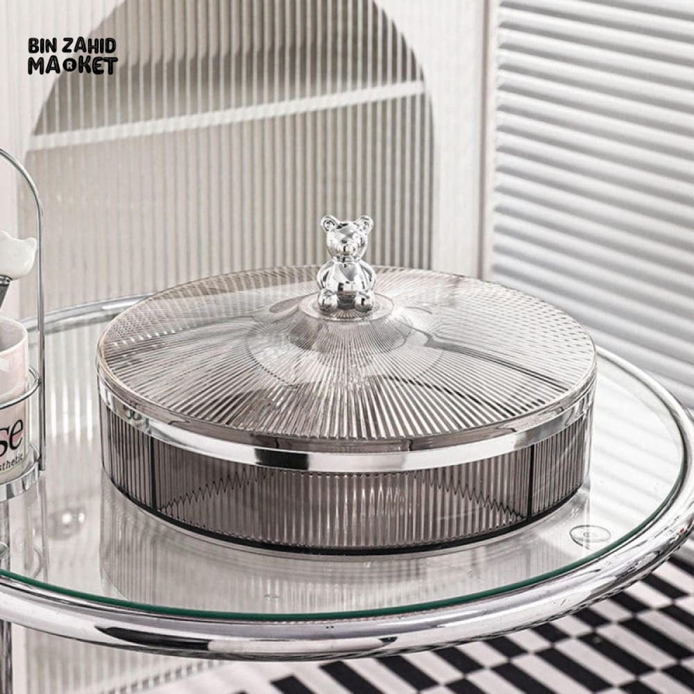 LUXORMOVE DIVIDED SNACK SERVING TRAY – 11-INCH SNACK BOX WITH LID FOR CANDY NUTS & DRIED FRUITS