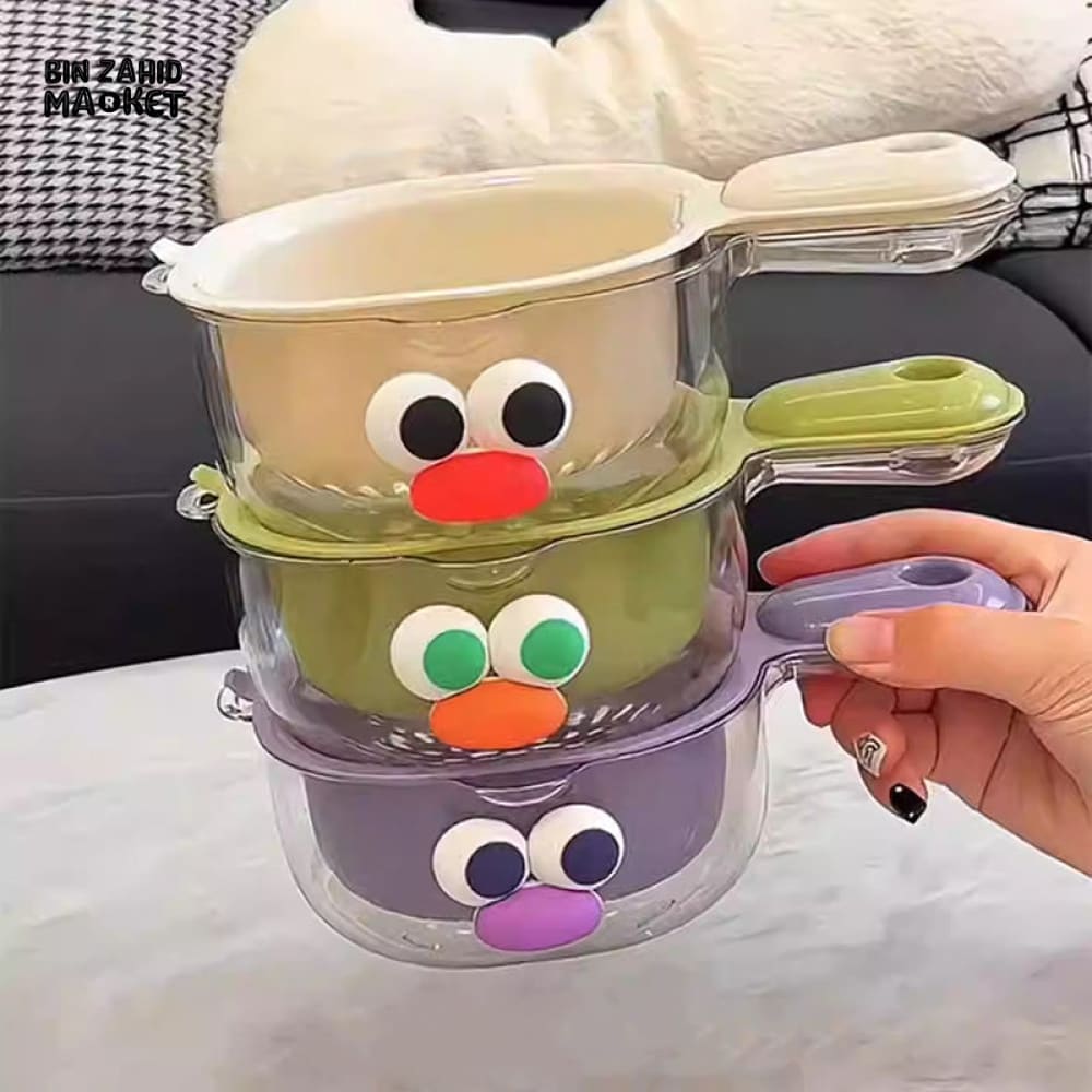 LUXORMOVE DOUBLE LAYER VEGETABLE & FRUIT BASKET – 2 IN 1 THICKENED DRAIN FILTER WITH CUTE HANDLE FOR HOME USE