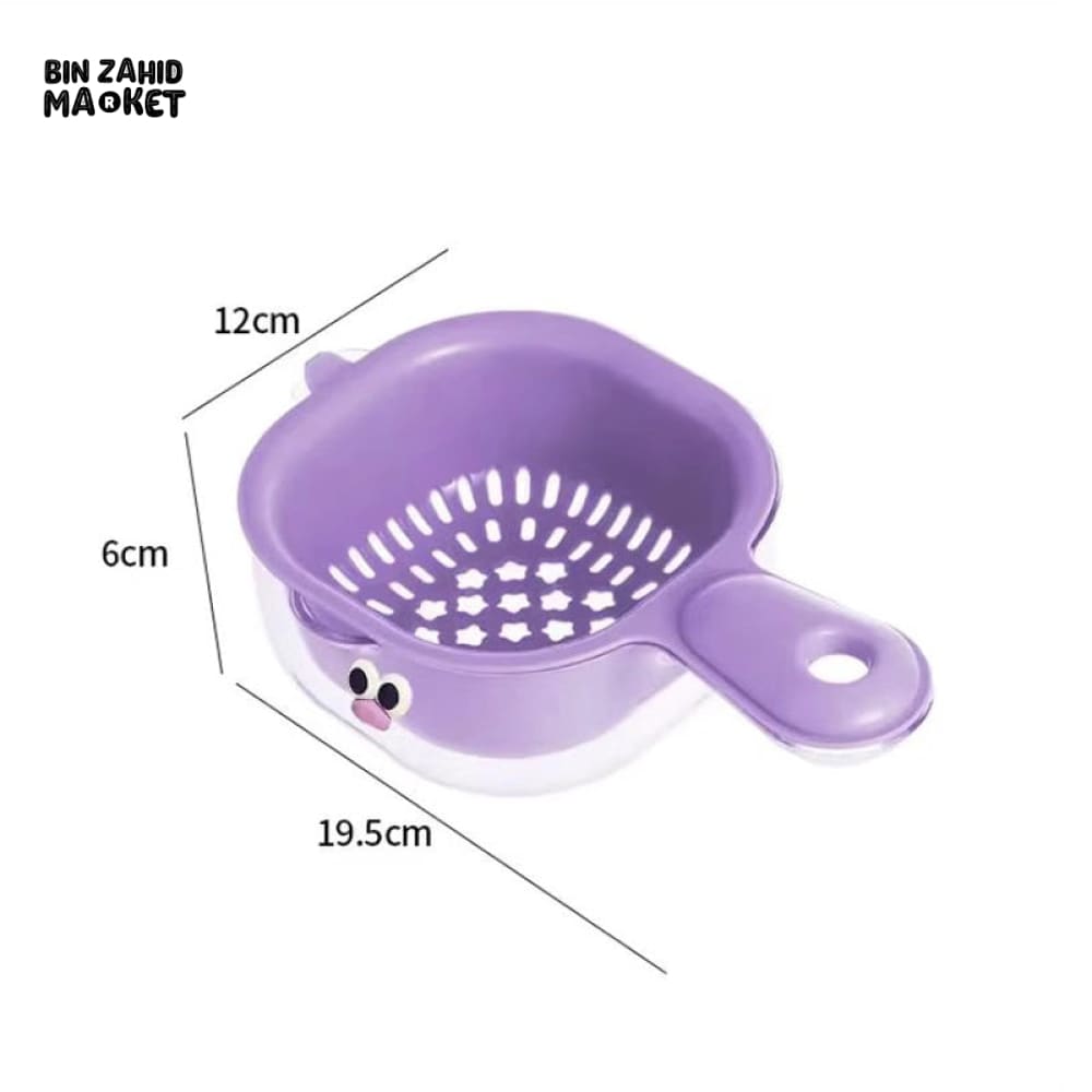 LUXORMOVE DOUBLE LAYER VEGETABLE & FRUIT BASKET – 2 IN 1 THICKENED DRAIN FILTER WITH CUTE HANDLE FOR HOME USE