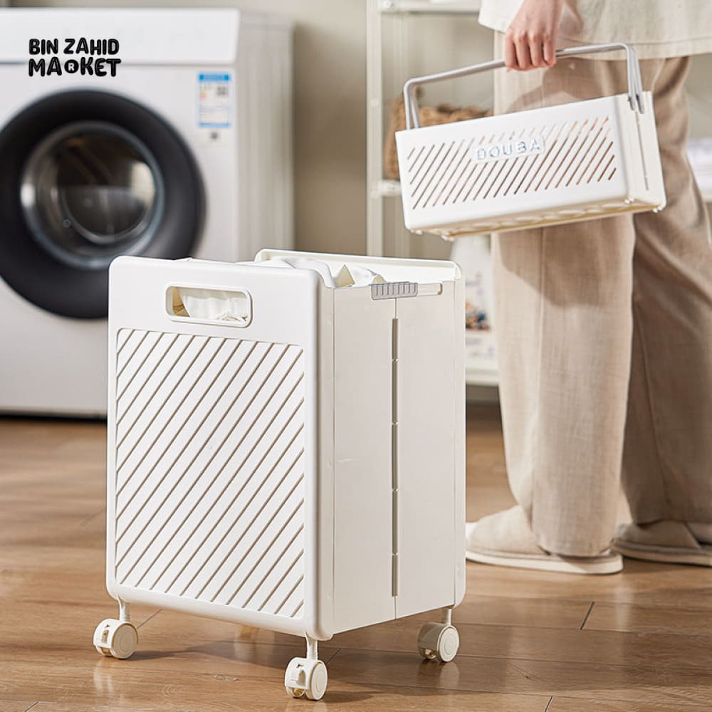 LUXORMOVE FOLDABLE STORAGE BASKET – MULTIFUNCTIONAL LAUNDRY & BATHROOM BASKET LARGE CAPACITY