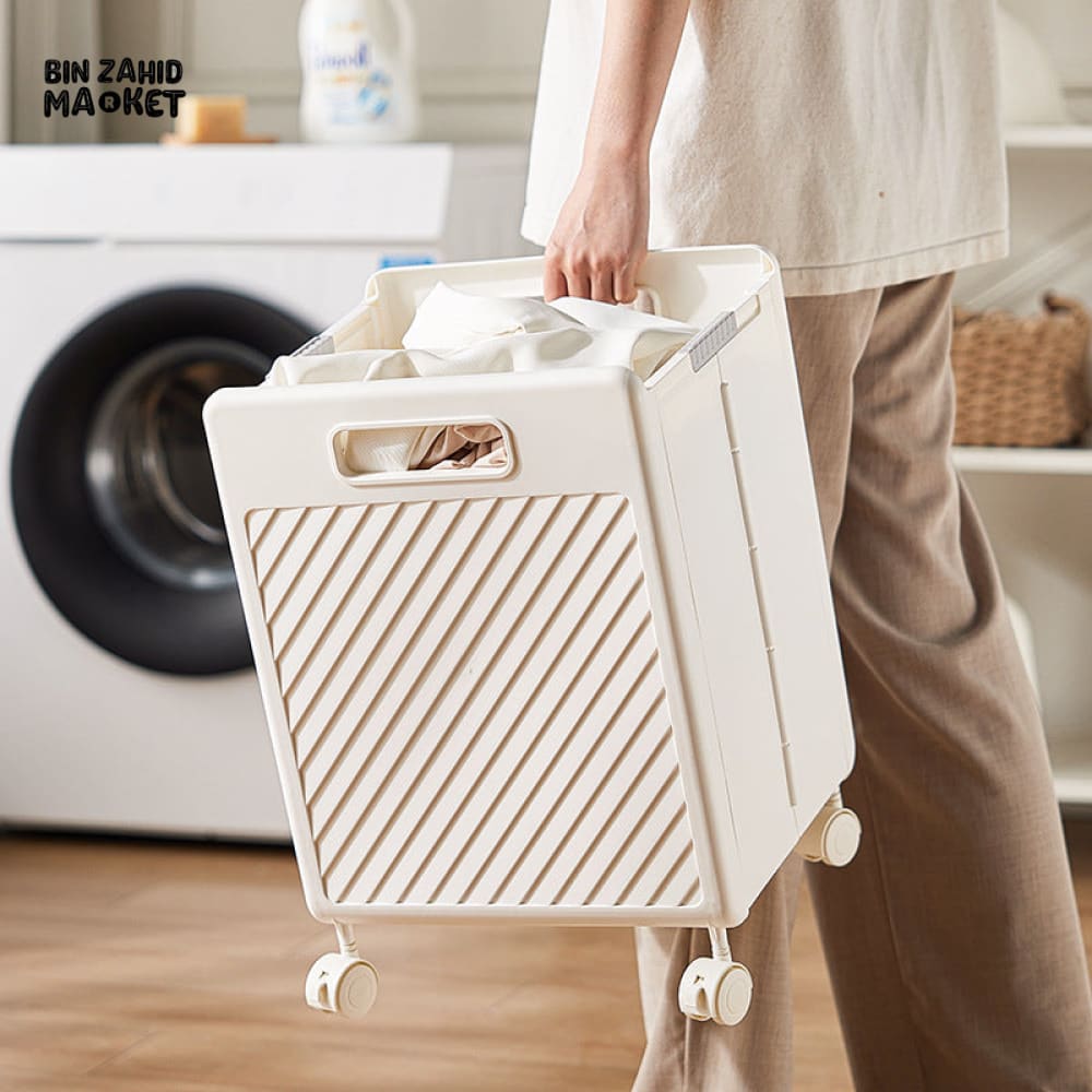 LUXORMOVE FOLDABLE STORAGE BASKET – MULTIFUNCTIONAL LAUNDRY & BATHROOM BASKET LARGE CAPACITY