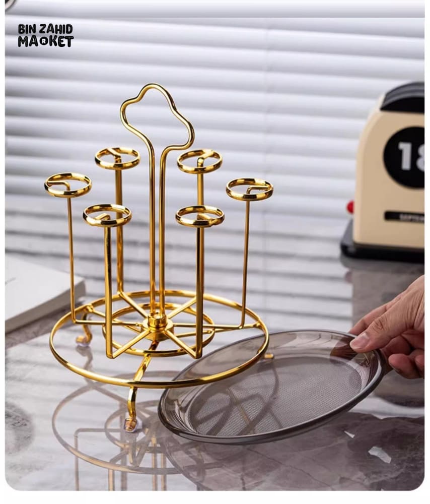 LUXORMOVE GLASS DISH DRAINER – LUXURY HANGING CUP STORAGE RACK & KITCHEN ORGANIZER