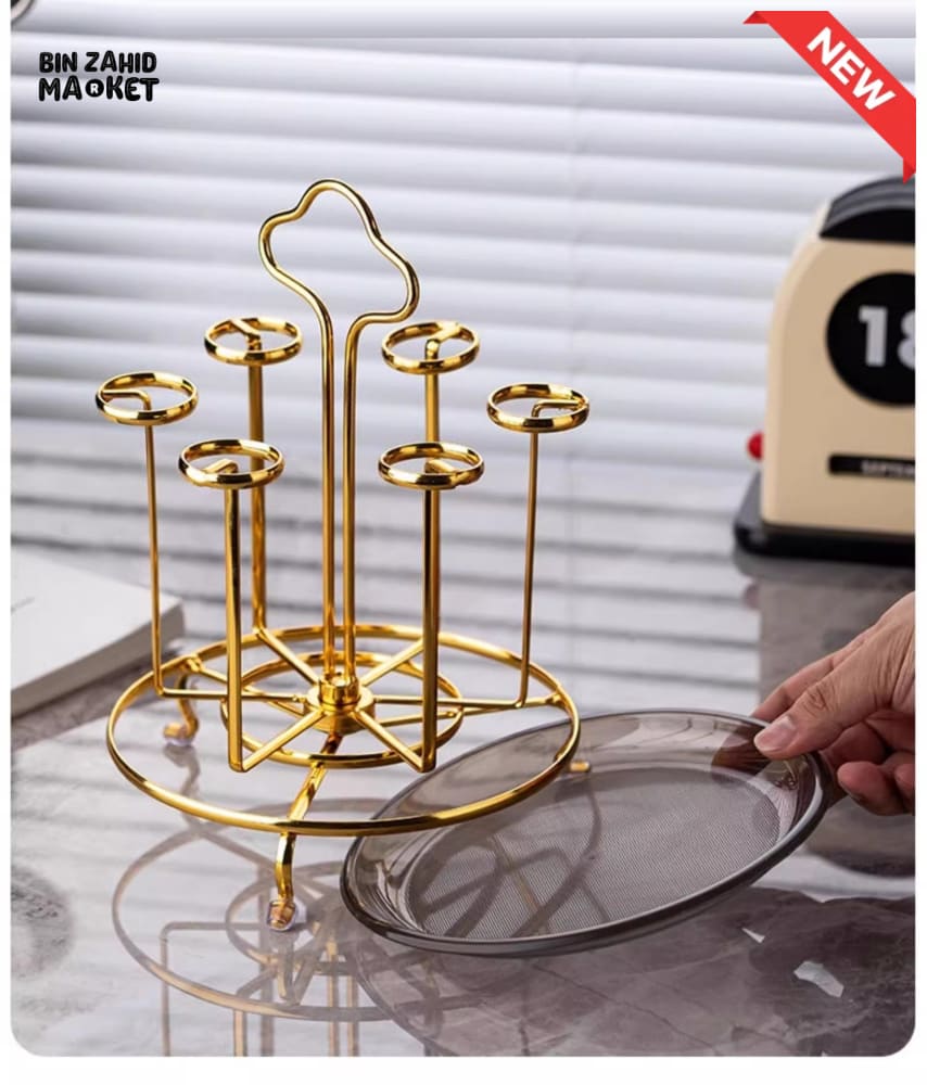 LUXORMOVE GLASS DISH DRAINER – LUXURY HANGING CUP STORAGE RACK & KITCHEN ORGANIZER