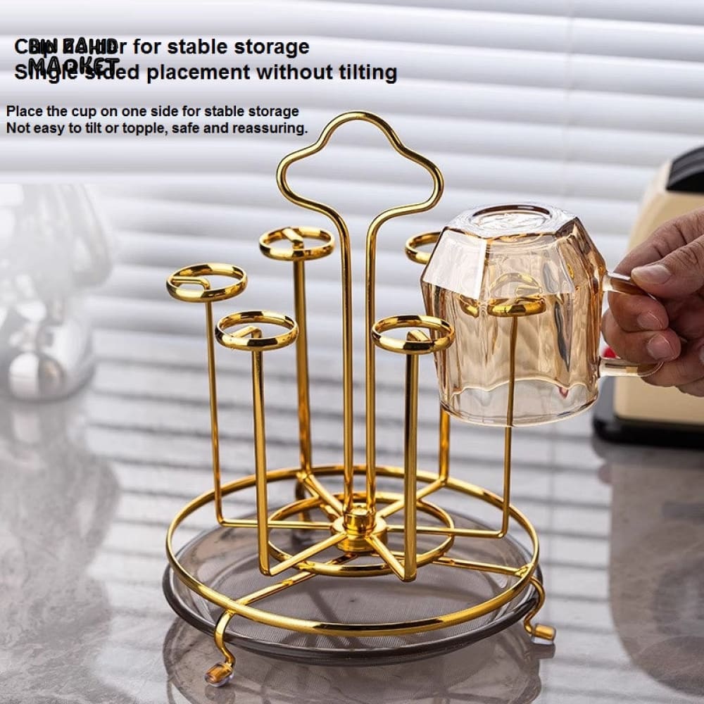 LUXORMOVE GLASS DISH DRAINER – LUXURY HANGING CUP STORAGE RACK & KITCHEN ORGANIZER