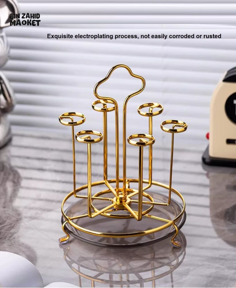 LUXORMOVE GLASS DISH DRAINER – LUXURY HANGING CUP STORAGE RACK & KITCHEN ORGANIZER