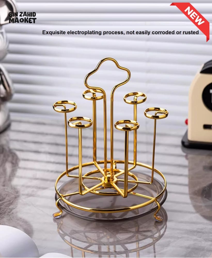 LUXORMOVE GLASS DISH DRAINER – LUXURY HANGING CUP STORAGE RACK & KITCHEN ORGANIZER