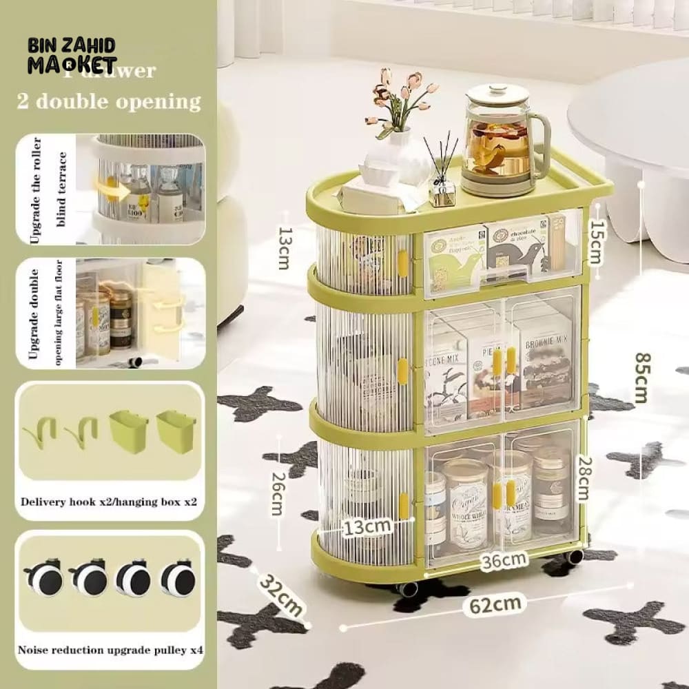 LUXORMOVE HEAVY DUTY STORAGE FREESTANDING ORGANIZING CART - 3 LAYERS