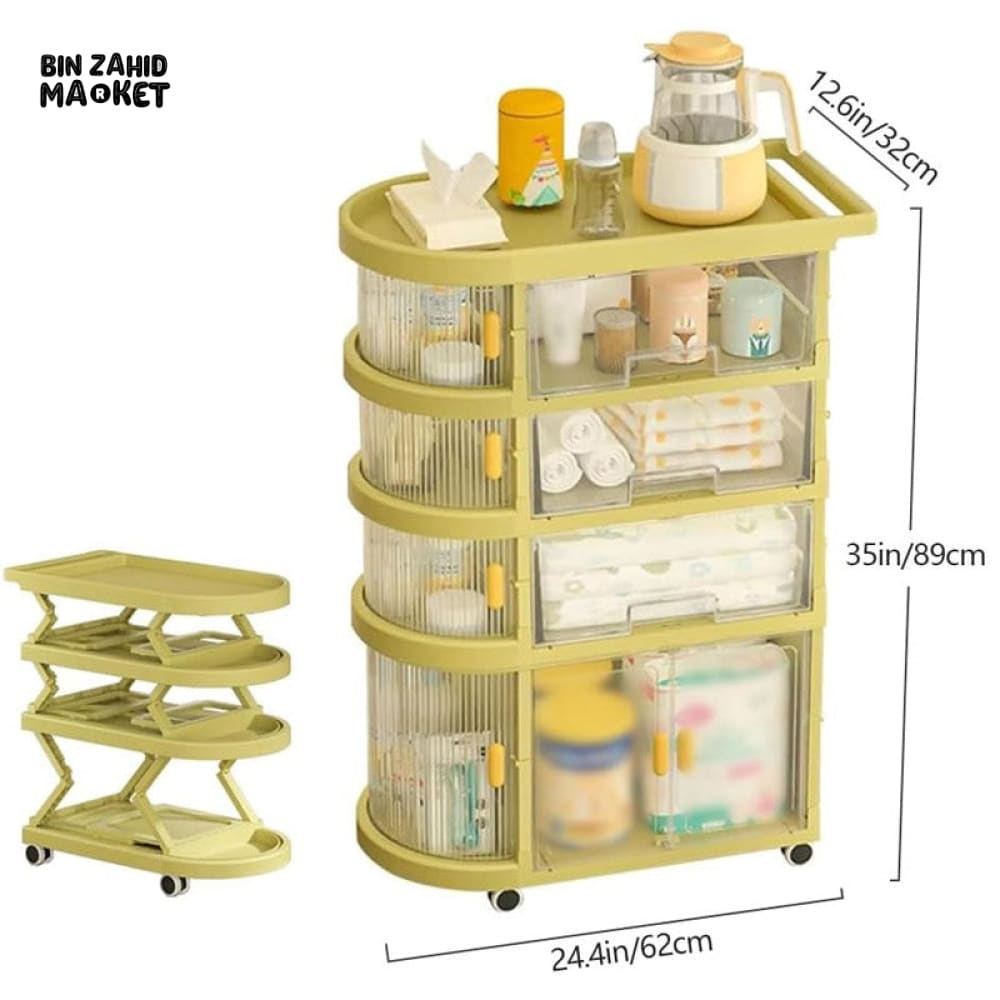 LUXORMOVE HEAVY DUTY STORAGE FREESTANDING ORGANIZING CART - 4 LAYERS