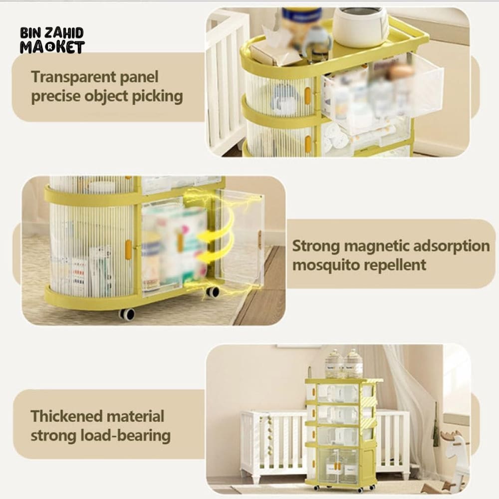 LUXORMOVE HEAVY DUTY STORAGE FREESTANDING ORGANIZING CART - 4 LAYERS