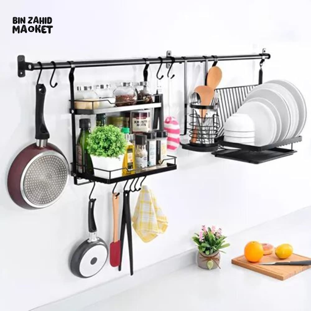 LUXORMOVE KITCHEN DISHES RACK - WALL MOUNTED KITCHEN STORAGE RACK SET