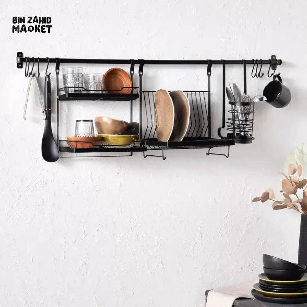 LUXORMOVE KITCHEN DISHES RACK - WALL MOUNTED KITCHEN STORAGE RACK SET