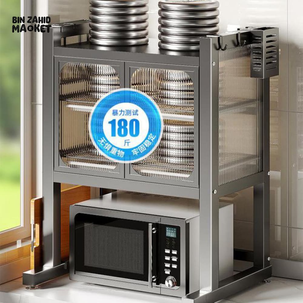 LUXORMOVE KITCHEN RACK MULTIFUNCTIONAL DISH DRAIN SHELF OVEN STORAGE ORGANIZER - BLACK