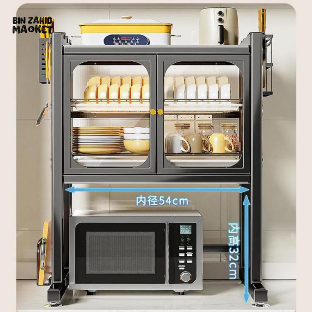LUXORMOVE KITCHEN RACK MULTIFUNCTIONAL DISH DRAIN SHELF OVEN STORAGE ORGANIZER - BLACK
