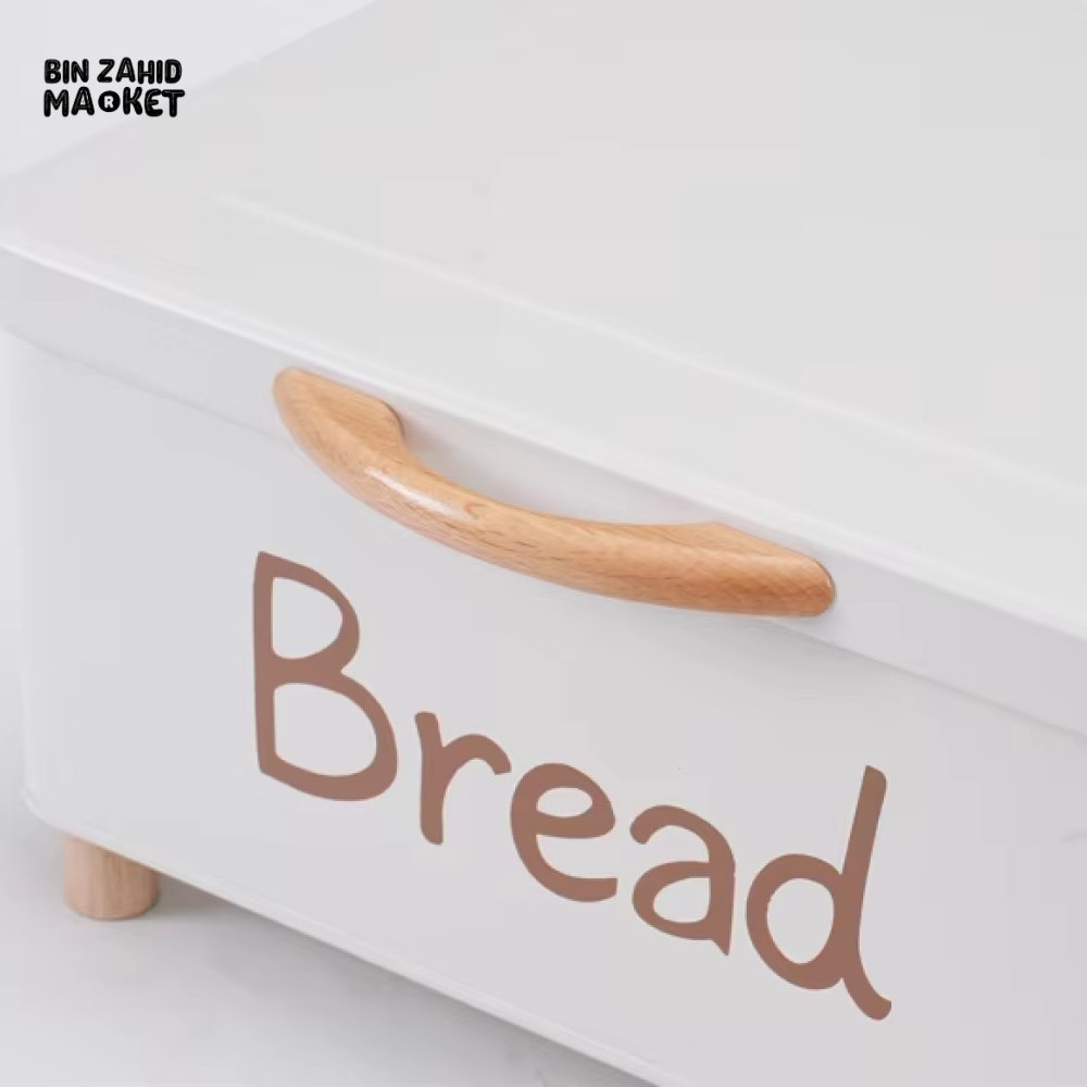 LUXORMOVE LARGE BREAD BIN WITH WOOD HANDLE – PLUS SMALL STOCK CONTAINER