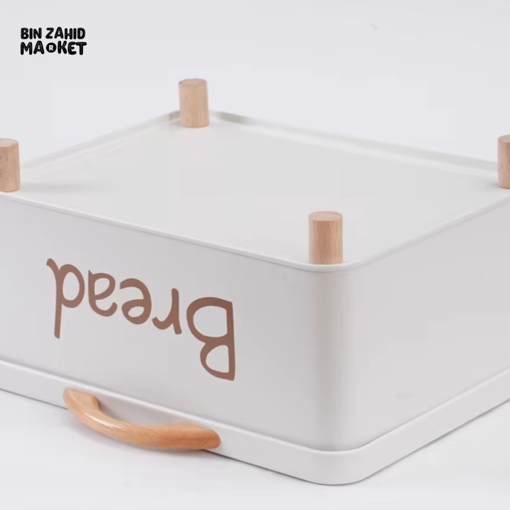 LUXORMOVE LARGE BREAD BIN WITH WOOD HANDLE – PLUS SMALL STOCK CONTAINER