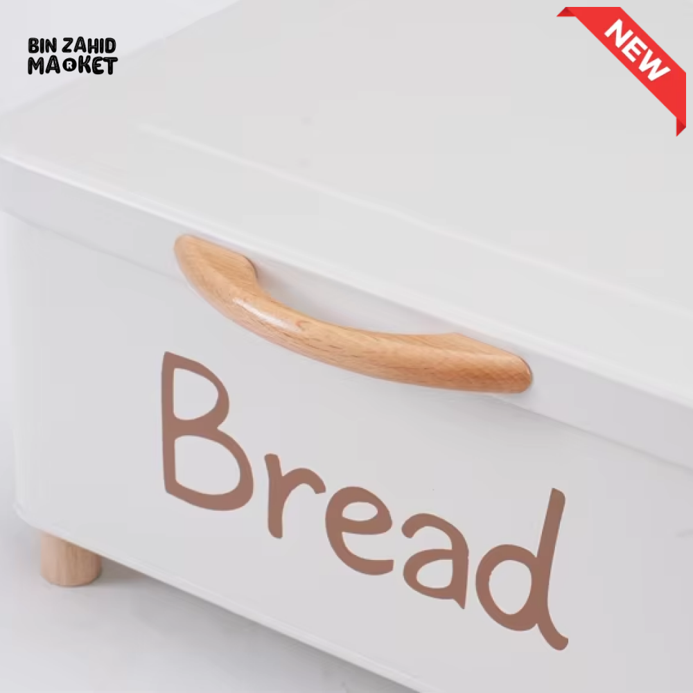 LUXORMOVE LARGE BREAD BIN WITH WOOD HANDLE – PLUS SMALL STOCK CONTAINER