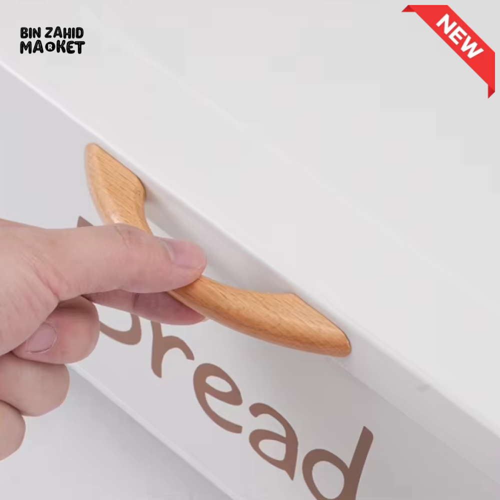 LUXORMOVE LARGE BREAD BIN WITH WOOD HANDLE – PLUS SMALL STOCK CONTAINER