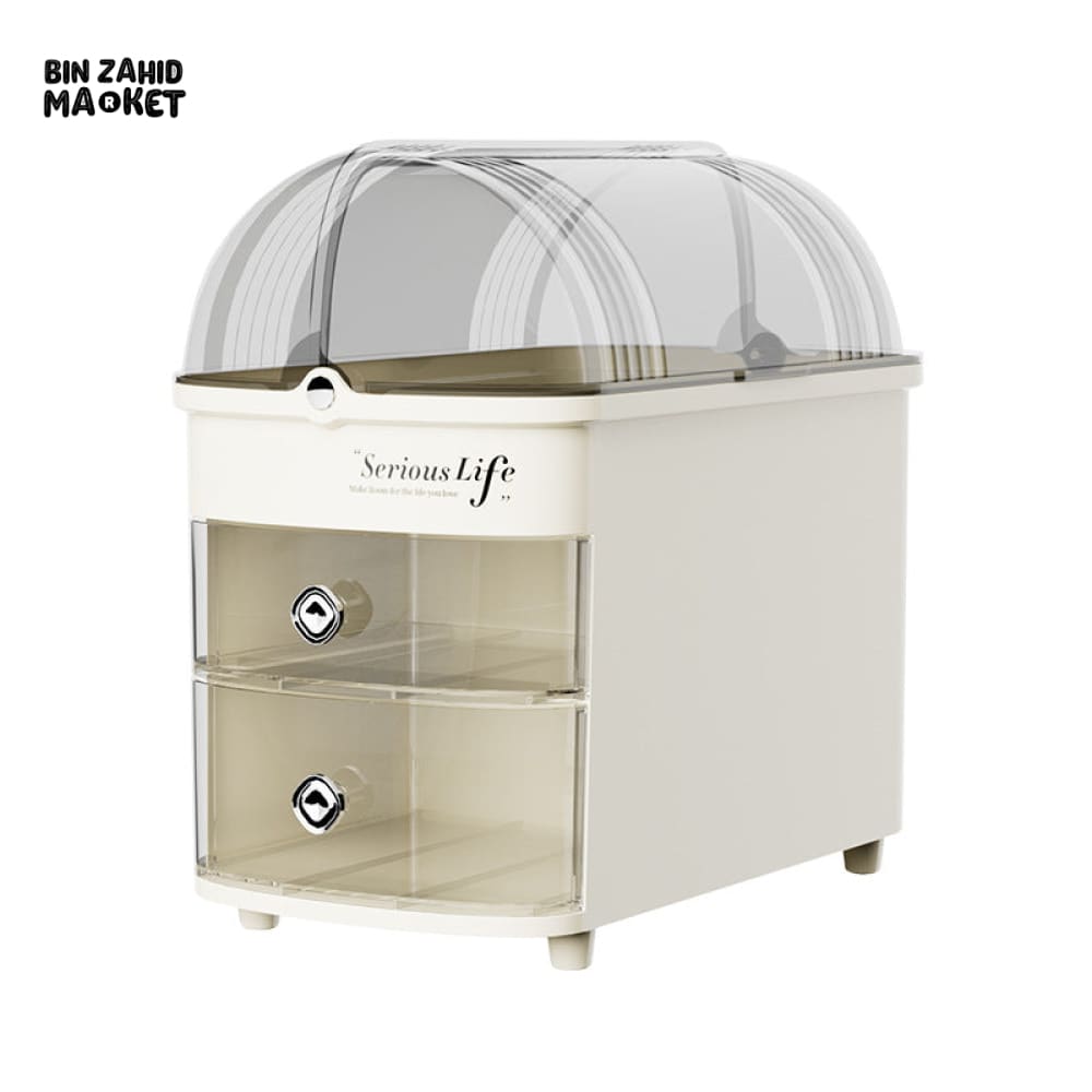 LUXORMOVE LARGE CAPACITY COSMETIC & JEWELRY STORAGE DRAWER WITH LID MAKEUP ORGANIZER & LIPSTICK BOX