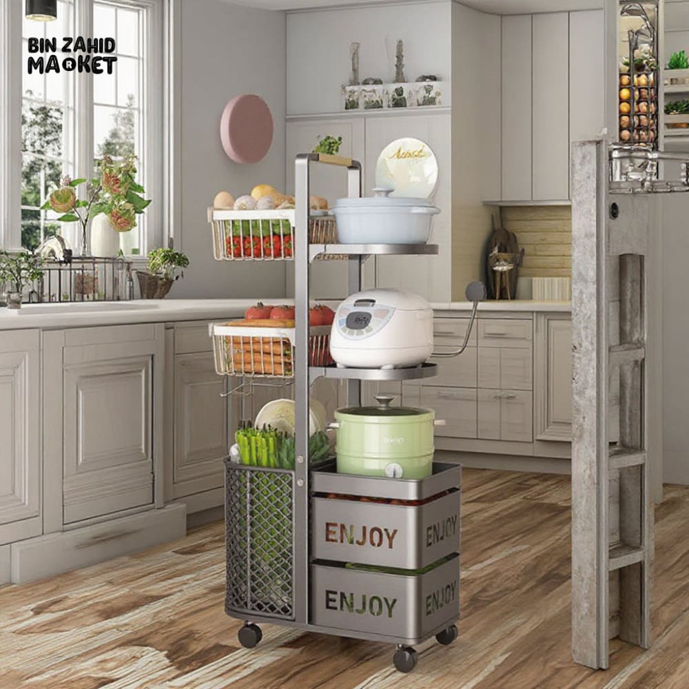 LUXORMOVE MODERN FRUIT & VEGETABLE ORGANIZER – MULTI-LAYER METAL BASKET SHELF