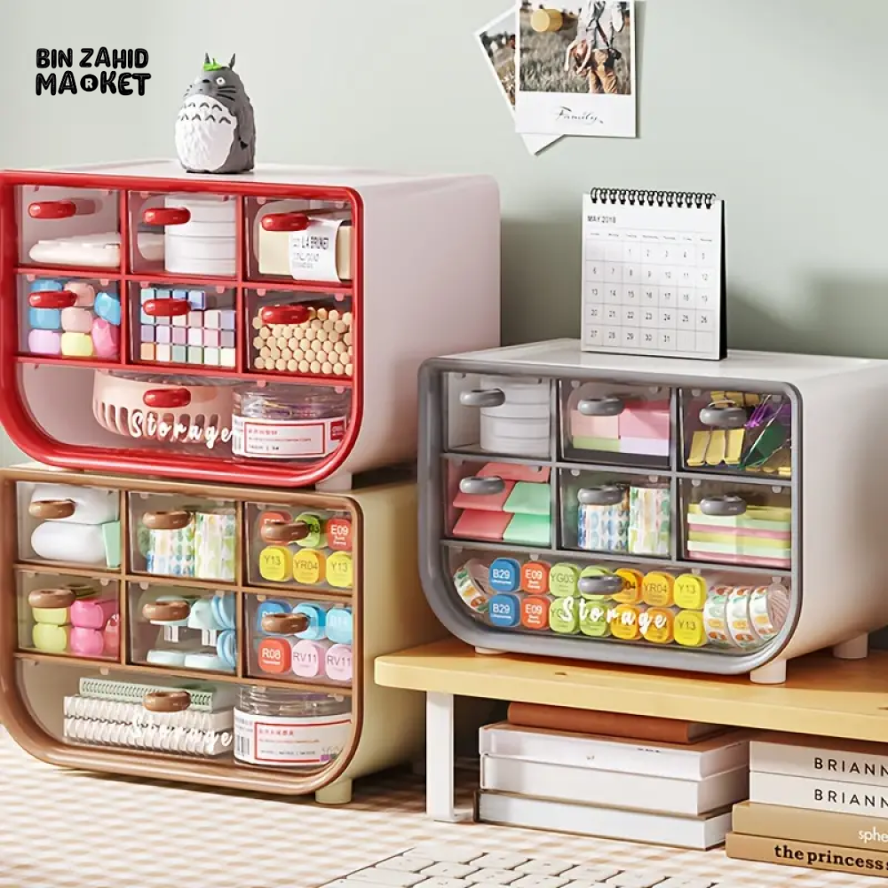 LUXORMOVE MULTIFUNCTIONAL DESK ORGANIZER WITH 9 GRIDS & PEN HOLDER