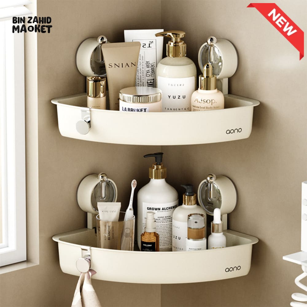 LUXORMOVE NO DRILL VACUUM SUCTION BATHROOM SHELF – WATERPROOF SHOWER CADDY RACK