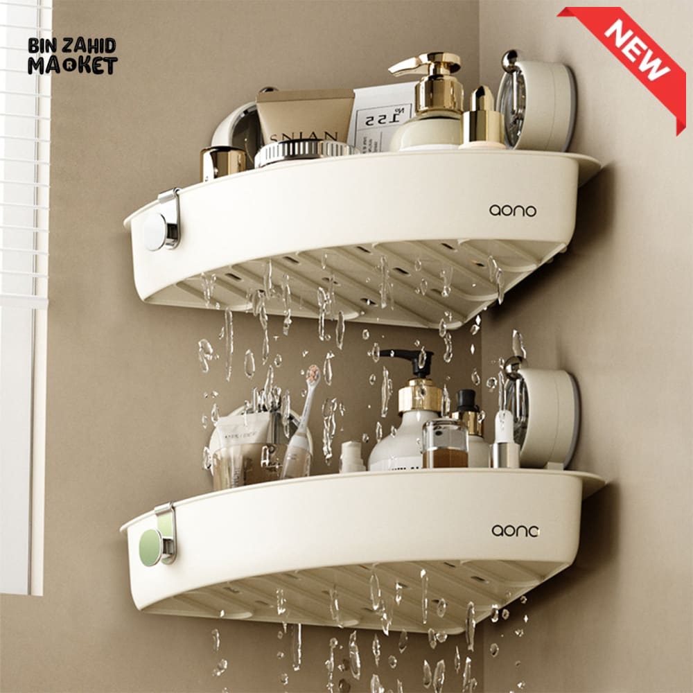 LUXORMOVE NO DRILL VACUUM SUCTION BATHROOM SHELF – WATERPROOF SHOWER CADDY RACK