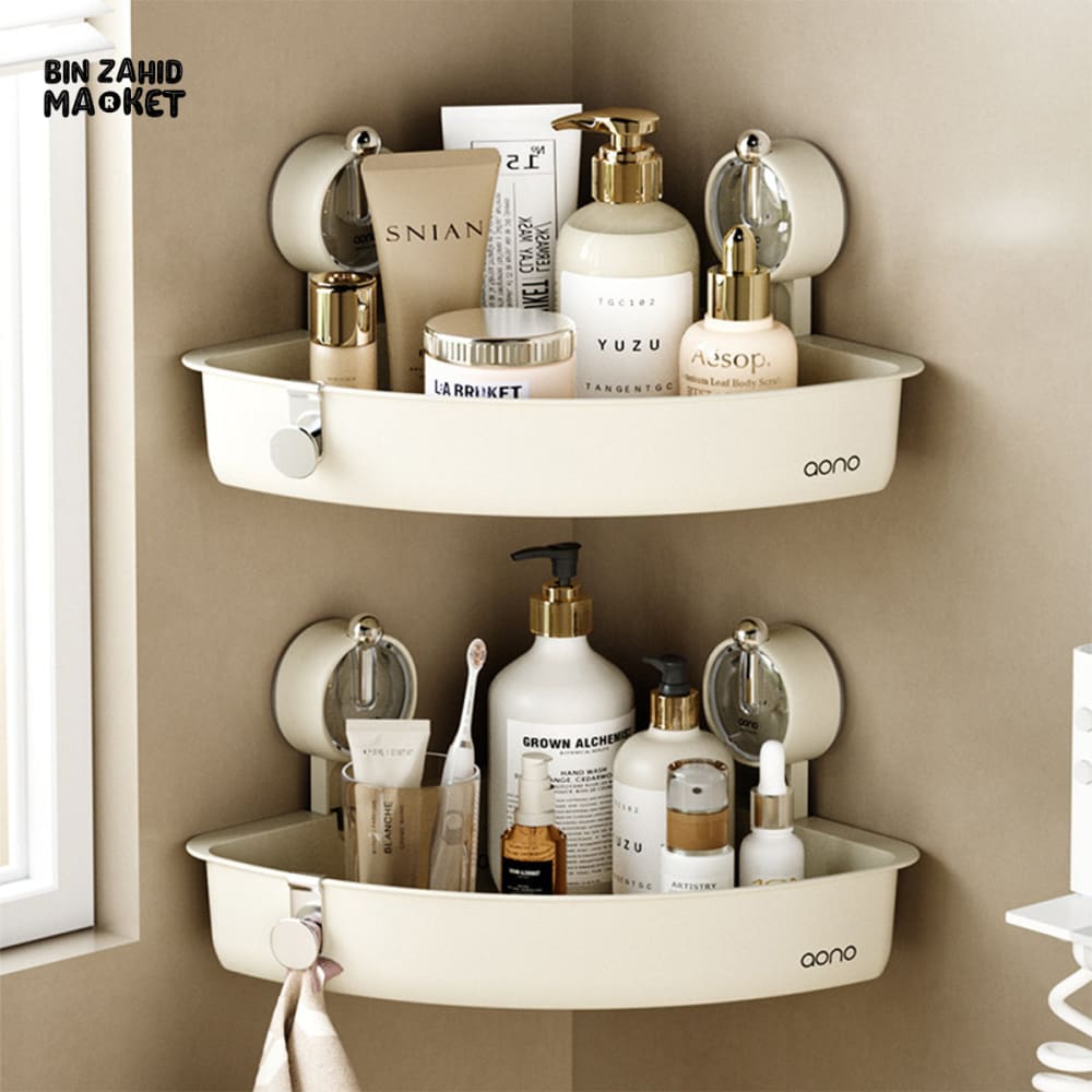 LUXORMOVE NO DRILL VACUUM SUCTION BATHROOM SHELF – WATERPROOF SHOWER CADDY RACK