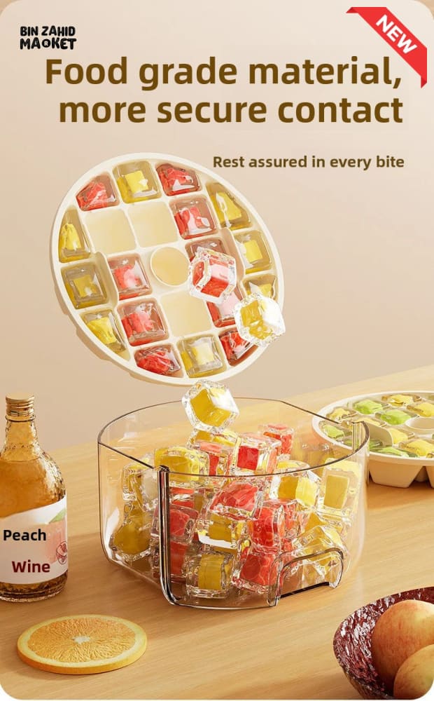 LUXORMOVE PORTABLE ROUND DRAWER STYLE ICE BUCKET – LARGE CAPACITY PLASTIC ICE CUBE STORAGE FOR HOME USE