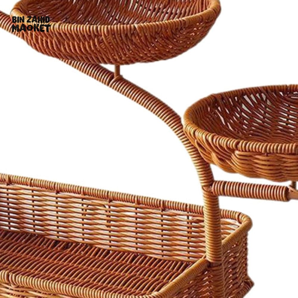 LUXORMOVE RATTAN MULTI-LAYER FRUIT RACK – HANDWOVEN 3-TIER FRUIT BASKET & DISPLAY STAND
