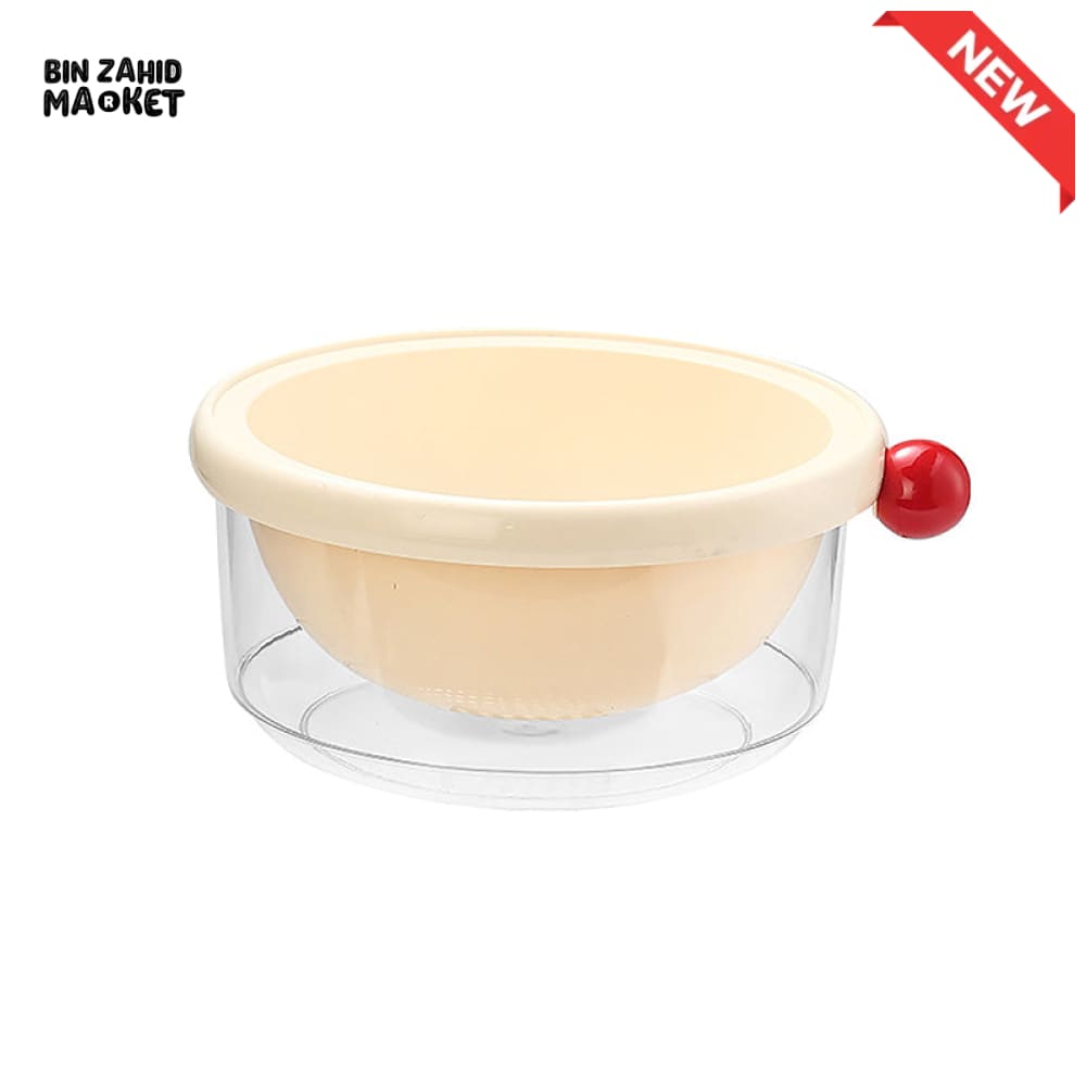 LUXORMOVE SMALL DOUBLE LAYER DRAIN BASKET – 2 IN 1 THICKENED PLASTIC VEGETABLE WASHING TRAY & MULTIFUNCTIONAL FRUIT