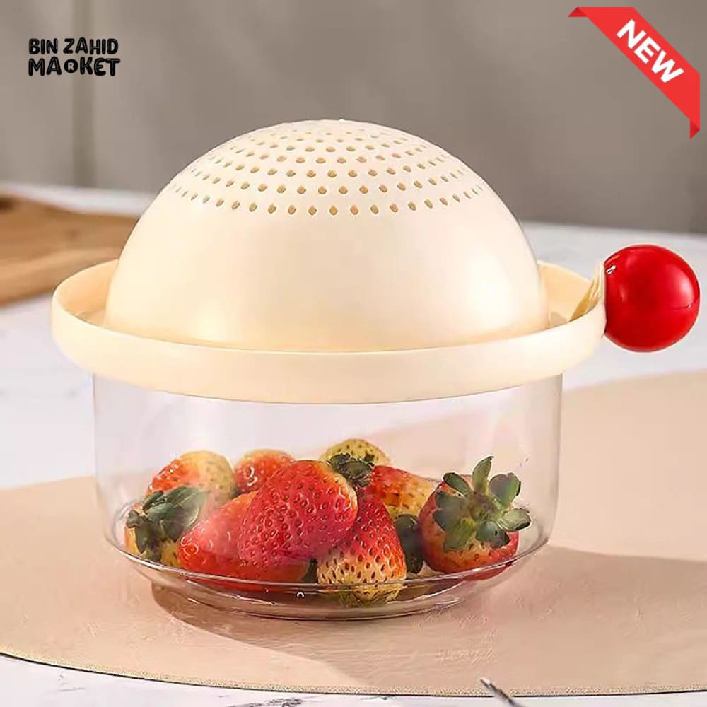 LUXORMOVE SMALL DOUBLE LAYER DRAIN BASKET – 2 IN 1 THICKENED PLASTIC VEGETABLE WASHING TRAY & MULTIFUNCTIONAL FRUIT