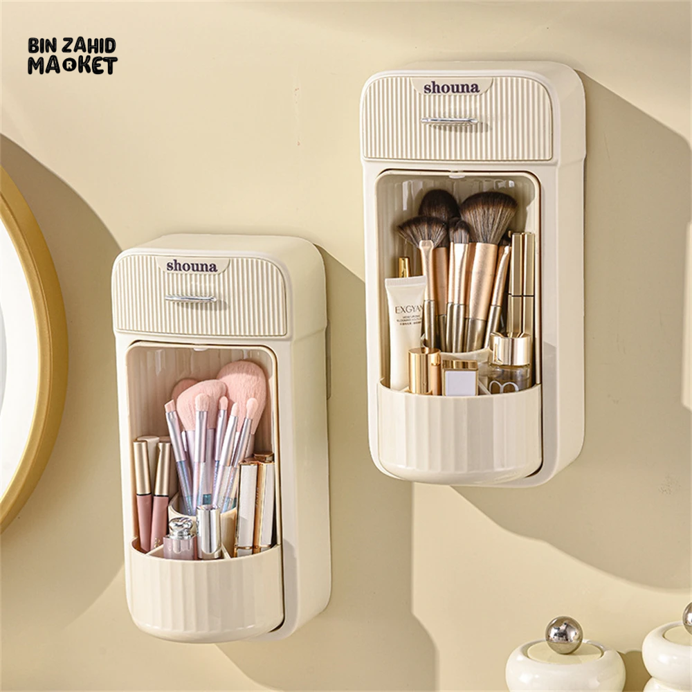 LUXORMOVE WALL MOUNTED MAKEUP BRUSH ORGANIZER 360° ROTATING STORAGE RACK