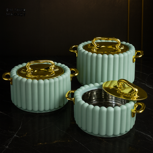 LUXURMOVE ELEGANTIA 3 PIECES QUILTED HOTPOT SET GREEN EI CE/G