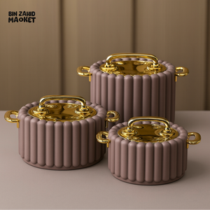 LUXURMOVE ELEGANTIA 3 PIECES QUILTED HOTPOT SET PINK EI CO/G