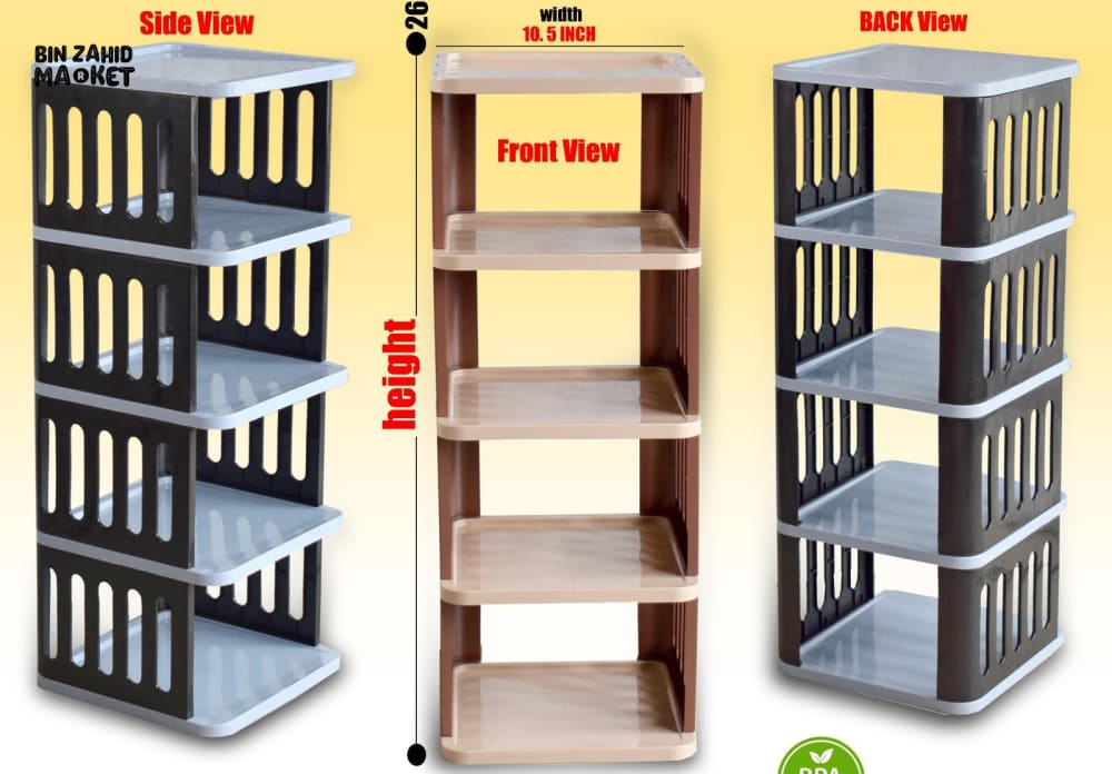 LUXURMOVE STACKABLE 5-TIER SHOE RACK STAND