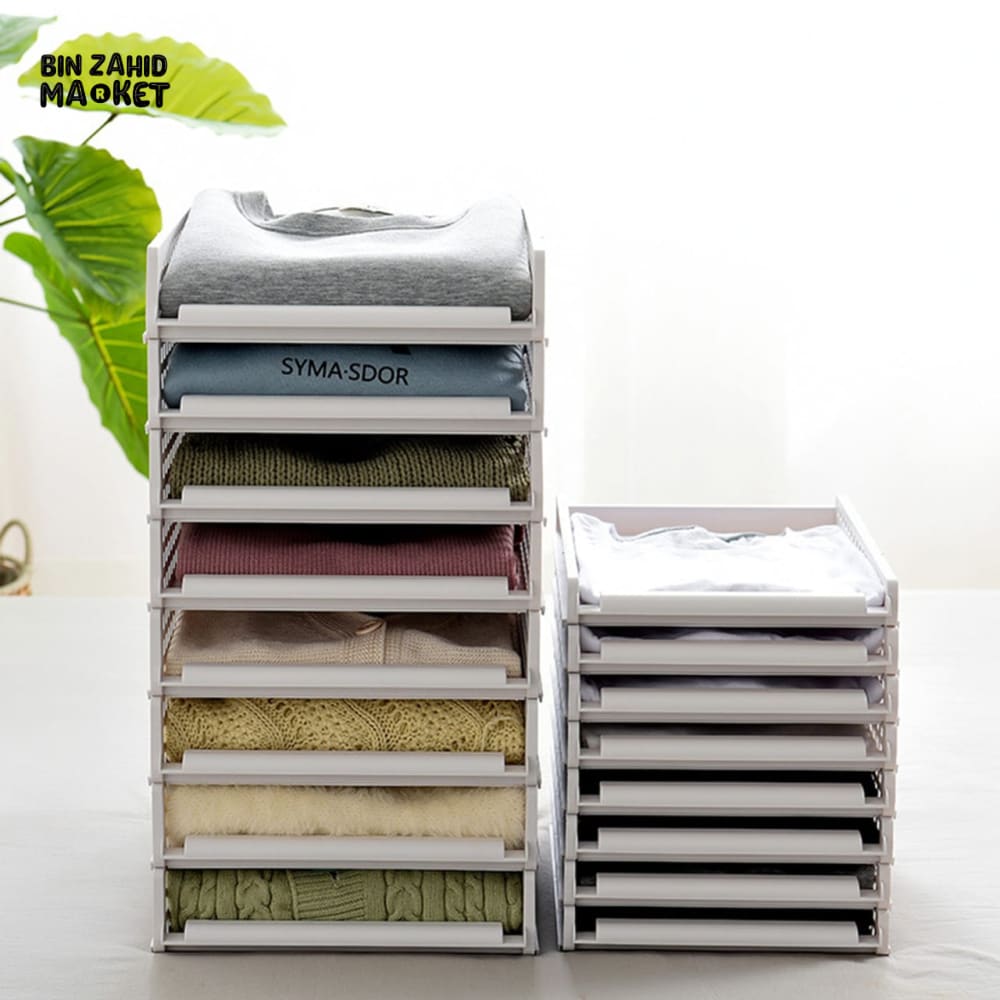 LUXURMOVE STACKABLE WARDROBE CLOTHING ORGANIZER TRAYS