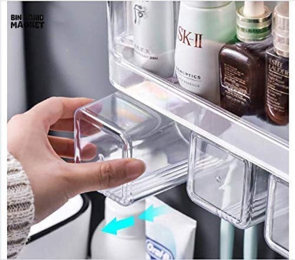LUXURMOVE WATERPROOF TOILET VANITY ORGANIZER – TOOTHPASTE & BRUSH HOLDER
