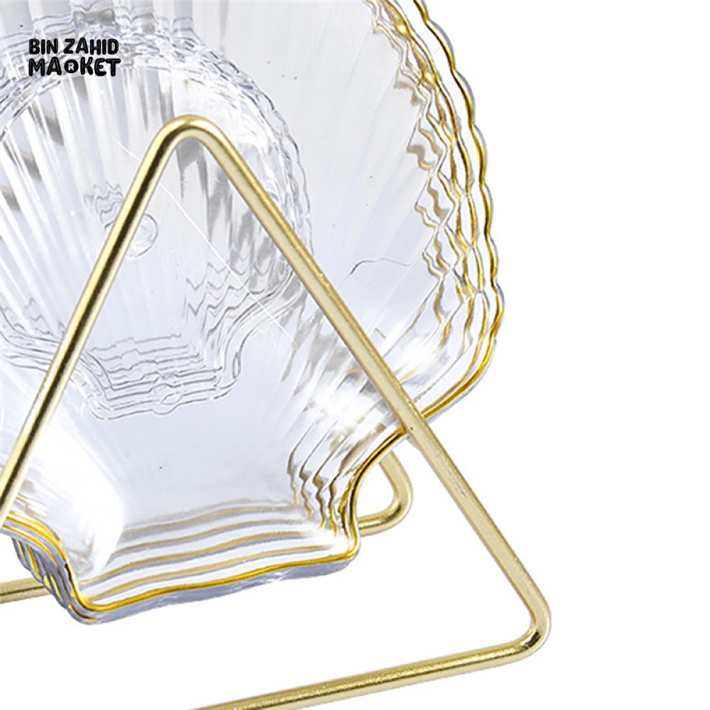 LUXURY 8-PIECE ACRYLIC SNACK PLATTER SET – FRUIT DESSERT AND TASTING PLATES - SHELL