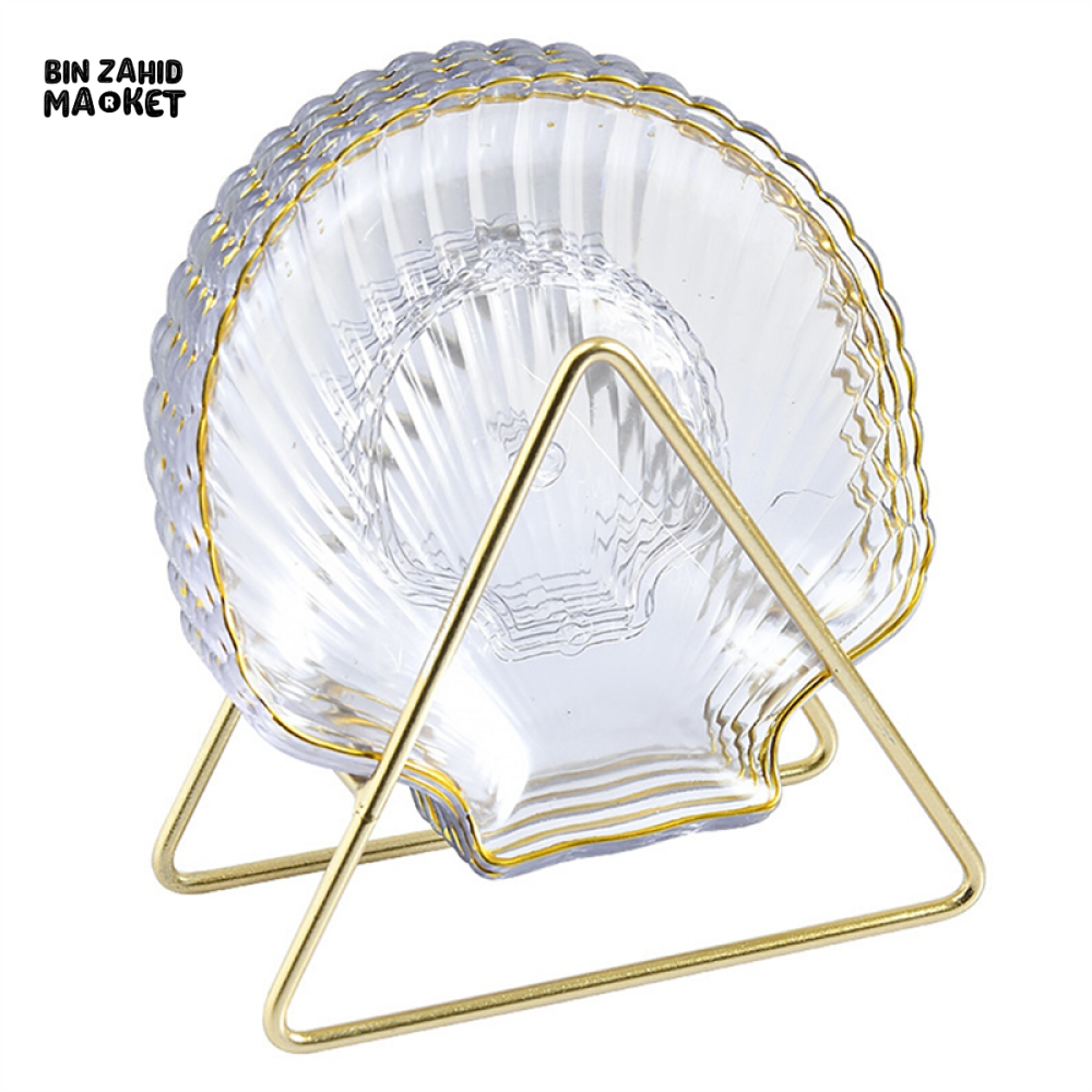 LUXURY 8-PIECE ACRYLIC SNACK PLATTER SET – FRUIT DESSERT AND TASTING PLATES - SHELL