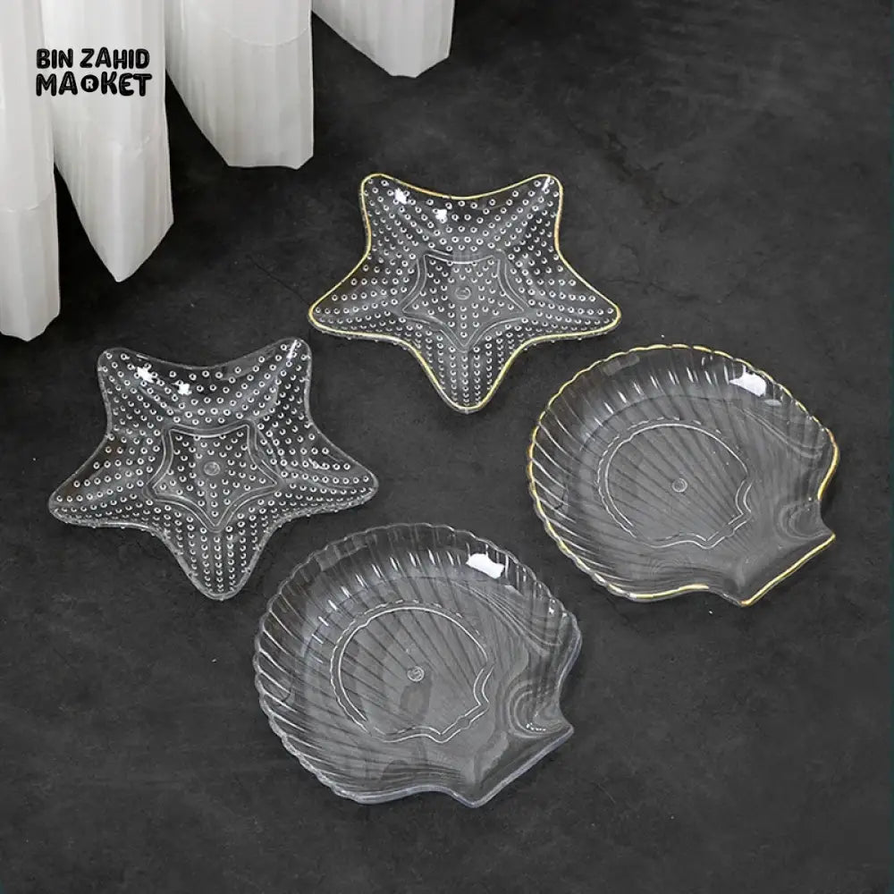LUXURY 8-PIECE ACRYLIC SNACK PLATTER SET – FRUIT DESSERT AND TASTING PLATES - STAR