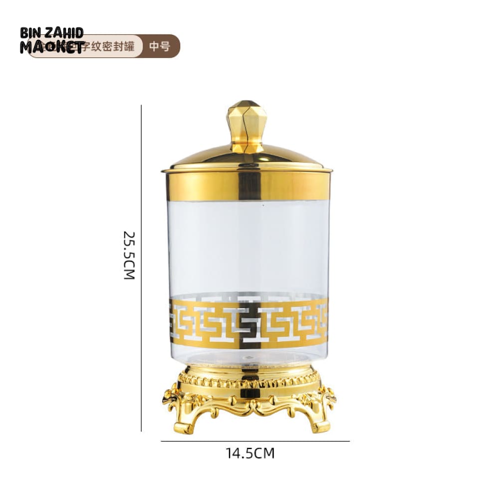 LUXURY ACRYLIC CANDY JAR WITH LID 3 PIECES SET TRANSPARENT TABLE DRY FOOD CANDY BIN SNACK STORAGE CAN