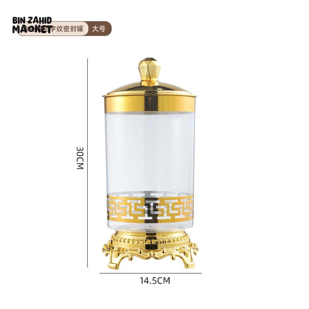 LUXURY ACRYLIC CANDY JAR WITH LID 3 PIECES SET TRANSPARENT TABLE DRY FOOD CANDY BIN SNACK STORAGE CAN