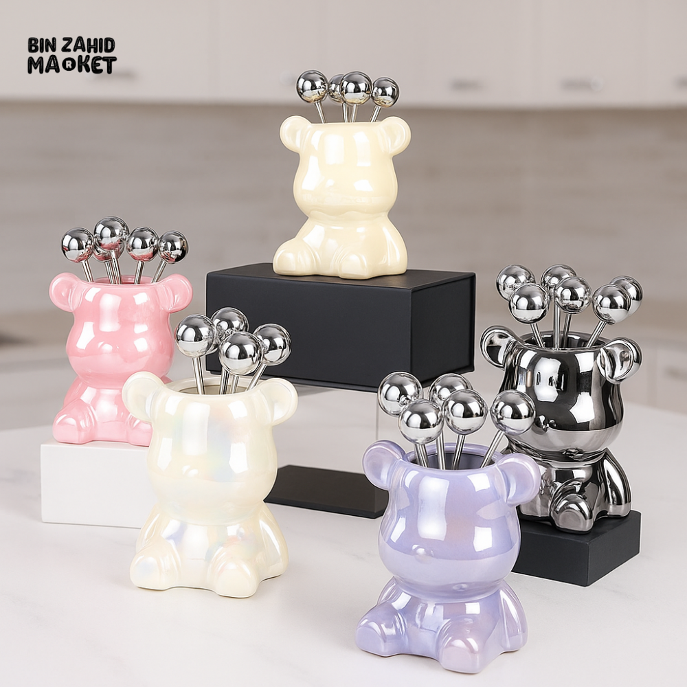 LUXURY BEAR FRUIT PICK HOLDER SET